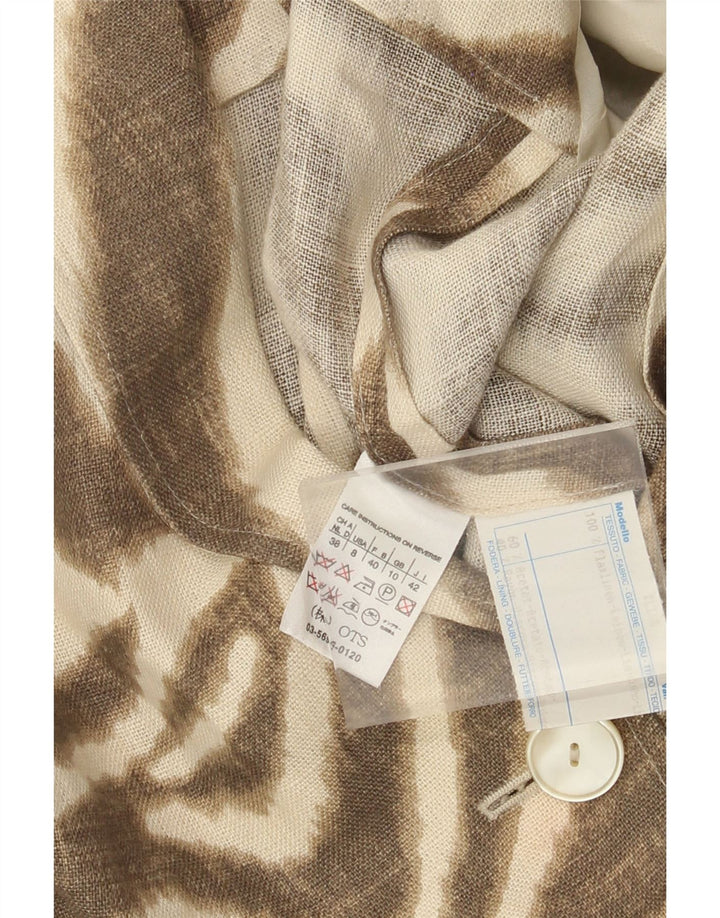 Vintage Womens Oversized 3/4 Sleeve Blazer Jacket UK 10 Small Brown