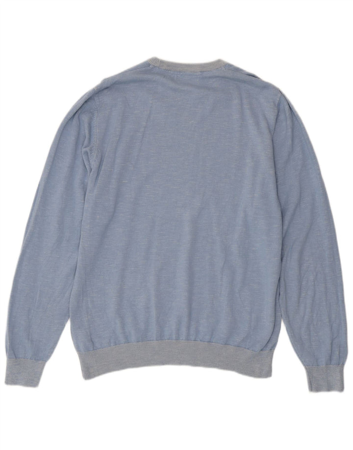 Marks & Spencer Mens Crew Neck Jumper Sweater Large Blue Flecked
