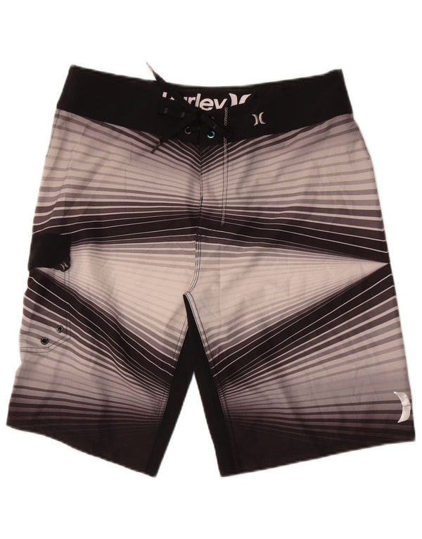 Harley Mens Swimming Shorts Medium  Multicoloured Striped Polyester