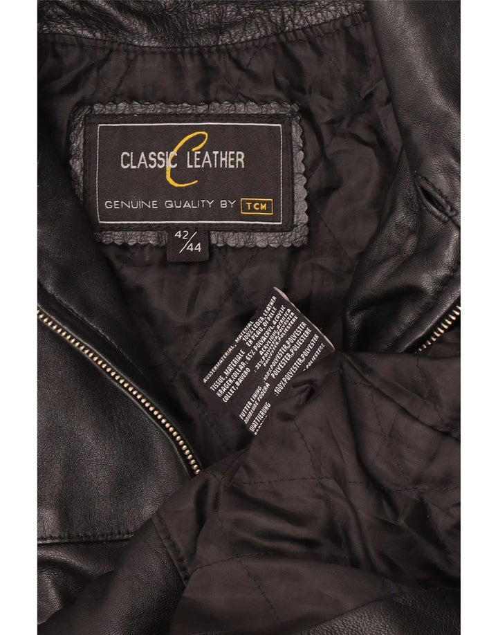 TCM Womens Leather Coat EU 42/44 Large Black