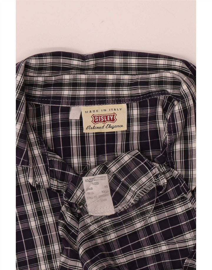 Sisley Womens Shirt IT 44 Medium Purple Check Cotton