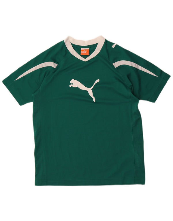 PUMA Boys Graphic T-Shirt Top 13-14 Years Green Polyester