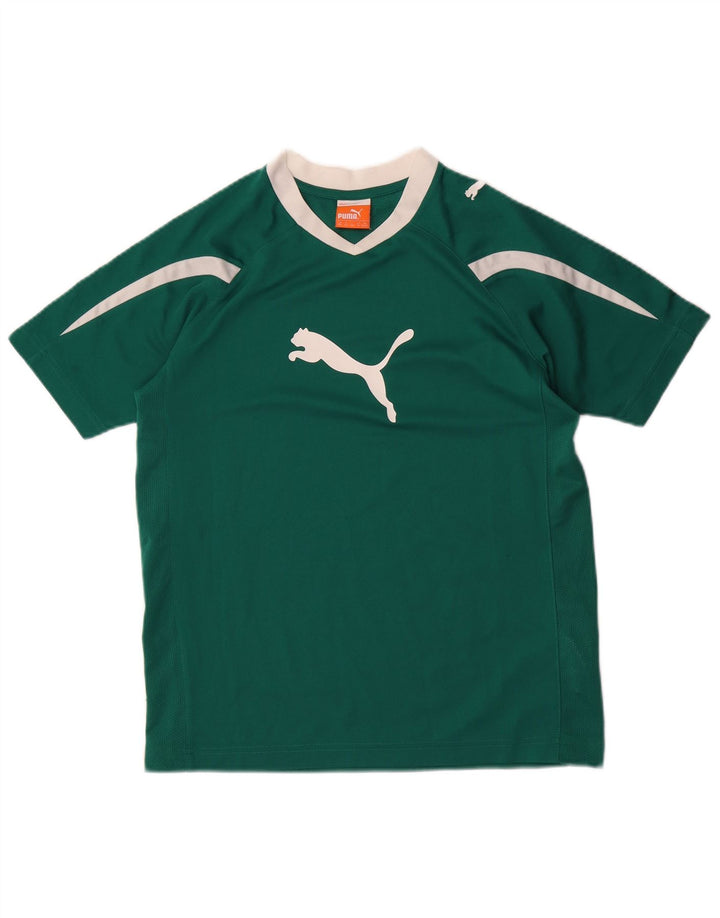 PUMA Boys Graphic T-Shirt Top 13-14 Years Green Polyester