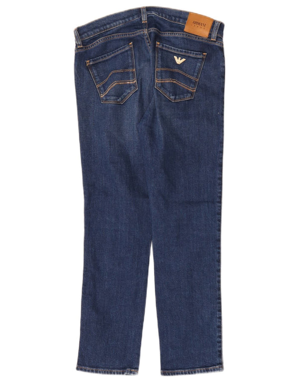Armani Womens Crop Straight Jeans W30 L25 Blue Cotton