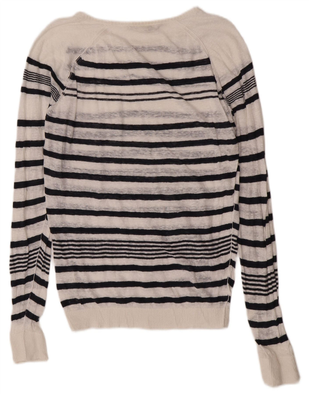 Diesel Womens Boat Neck Jumper Sweater UK 14 Medium White Striped