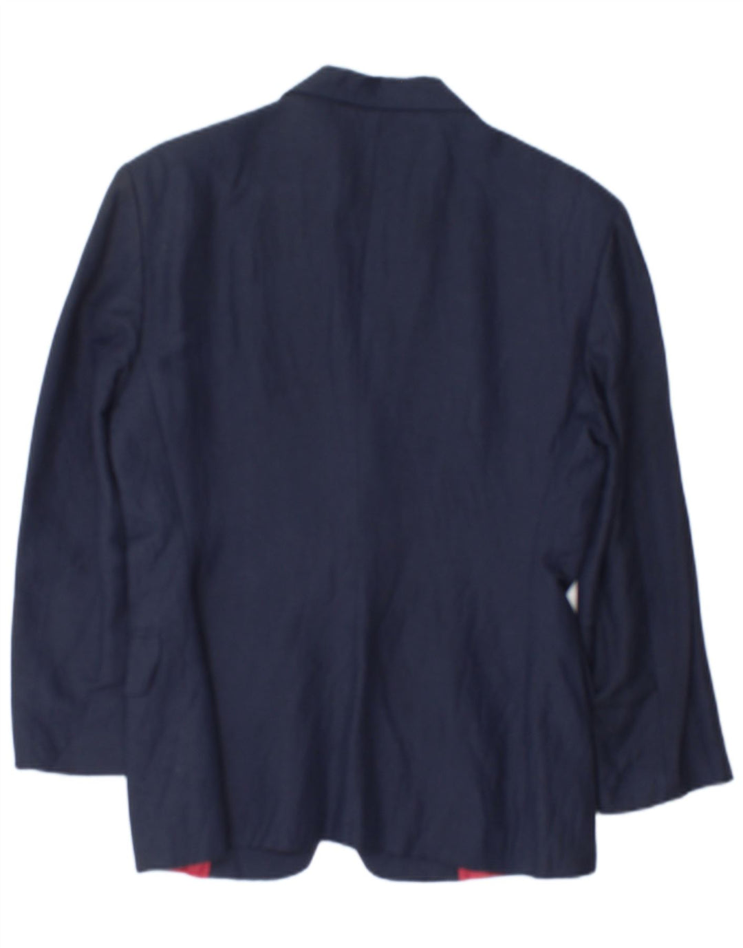 Benetton Womens 2 Button Blazer Jacket IT 42 Medium Navy Blue Linen