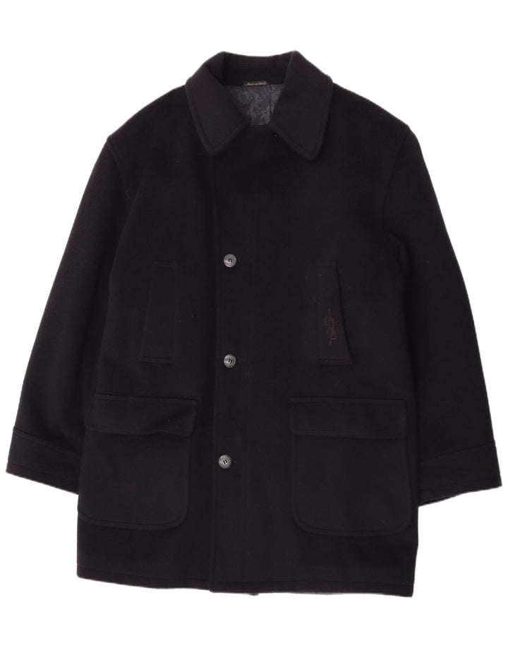 Yachting Club Mens Overcoat IT 50 Large Navy Blue Wool