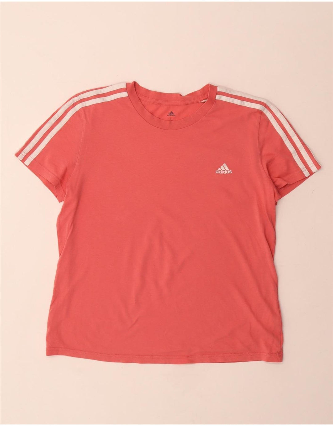 ADIDAS Womens T-Shirt Top UK 16/18 Large Pink Cotton