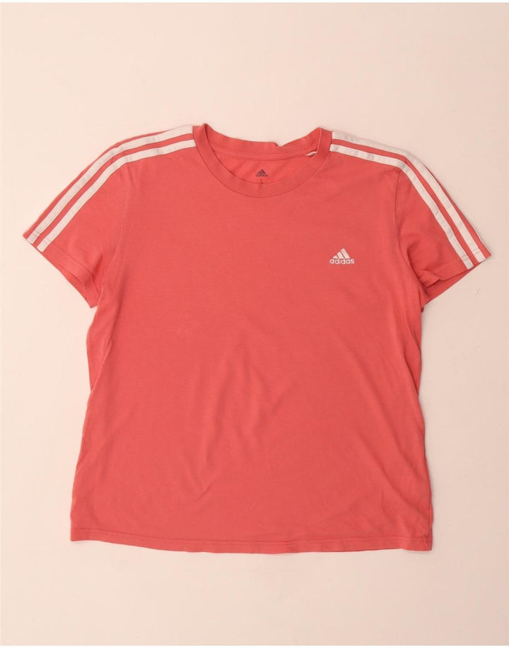 ADIDAS Womens T-Shirt Top UK 16/18 Large Pink Cotton