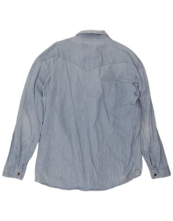 WAMPUM Mens Denim Shirt XL Blue