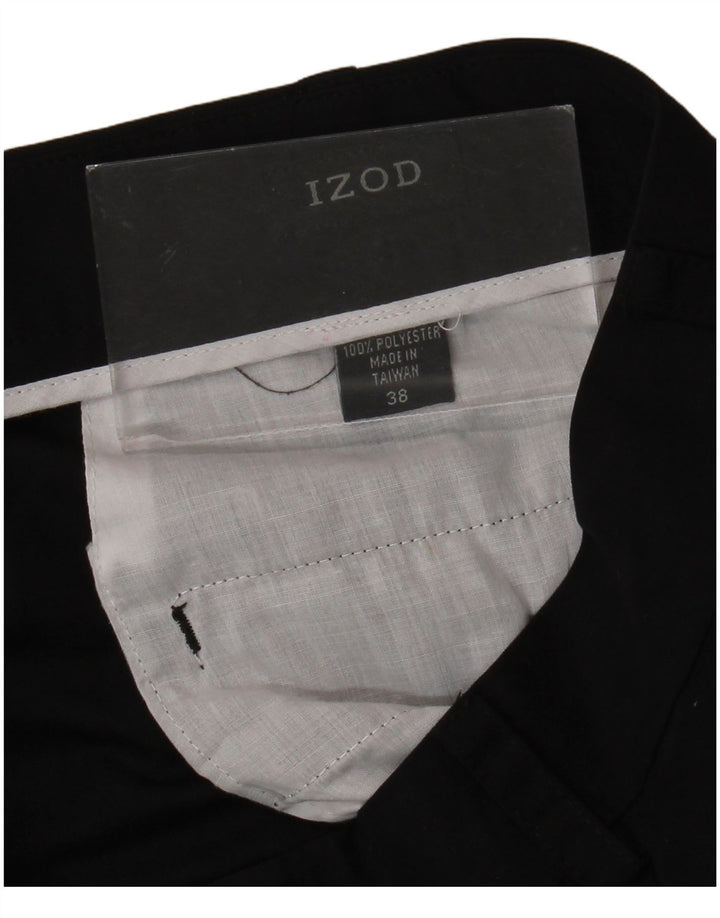 IZOD Mens Pegged Chino Shorts W38 XL  Black Polyester