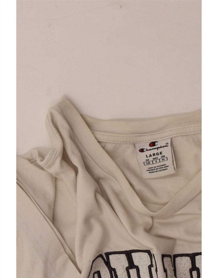 Champion Mens Graphic T-Shirt Top Large White
