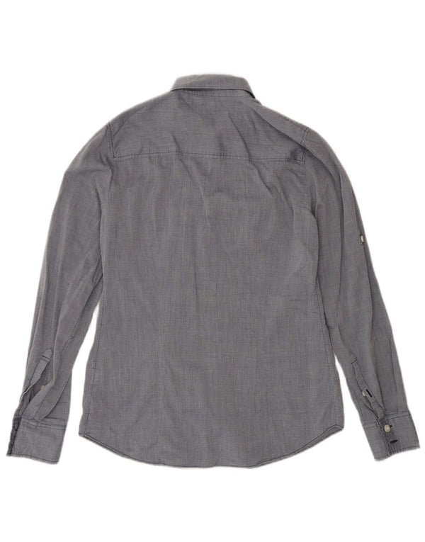 J. Crew Womens Oversized Shirt UK 6 XS Grey Cotton
