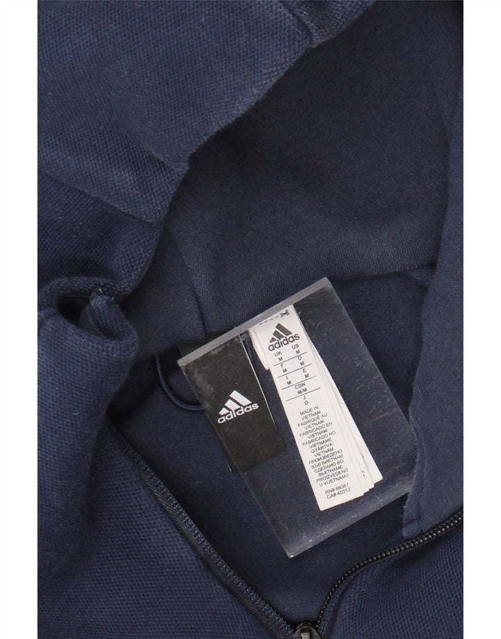 Adidas Mens Graphic Zip Hoodie Sweater Medium Navy Blue Cotton