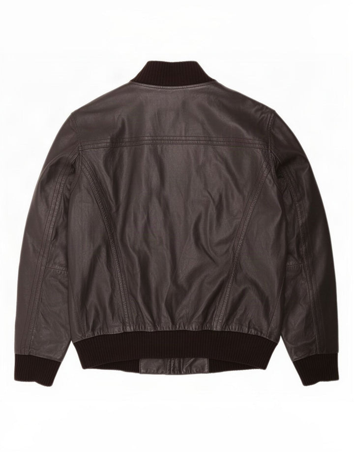 Conbipel Mens Leather Jacket IT 52 Large Black Colourblock