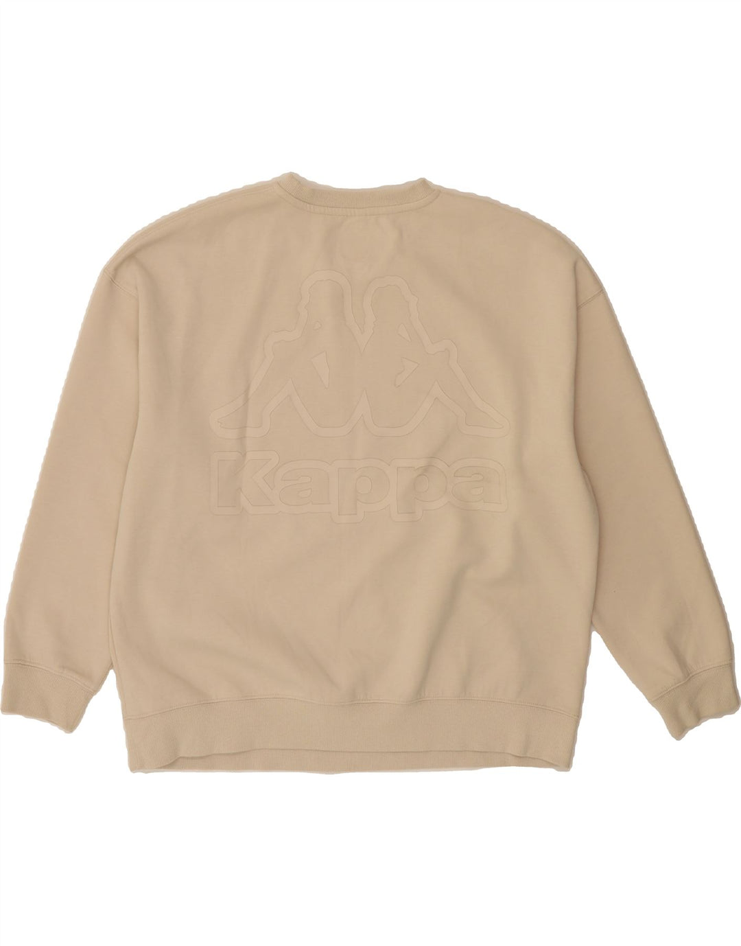 KAPPA Womens Graphic Sweatshirt Jumper UK 14 Medium Beige Polyester Vintage Kappa and Second-Hand Kappa from Messina Hembry 