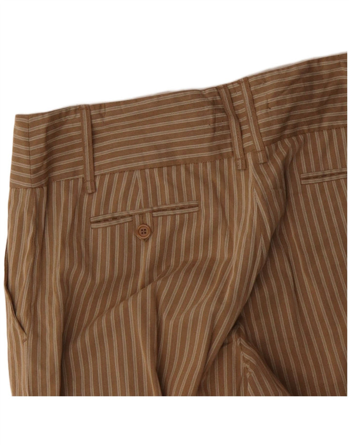 MAX MARA Womens Wide Leg Casual Trousers US 10 Large W34 L32 Brown Striped