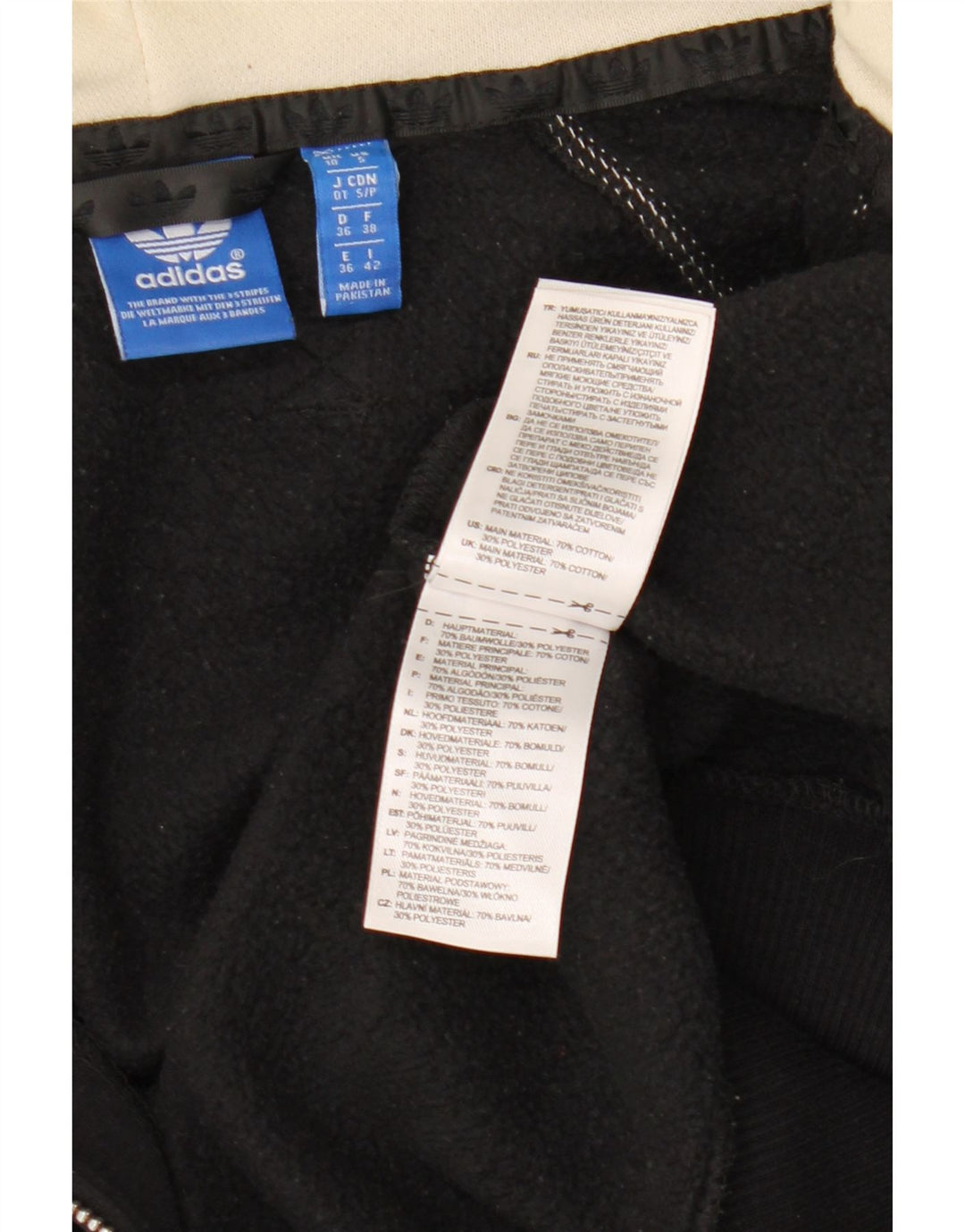 ADIDAS Womens Graphic Hoodie Jumper UK 10 Small Black Cotton