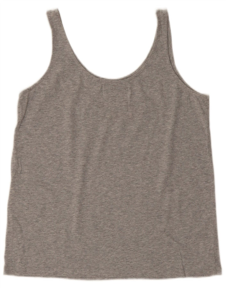 Superdry Womens Graphic Vest Top UK 8 Small Grey Cotton