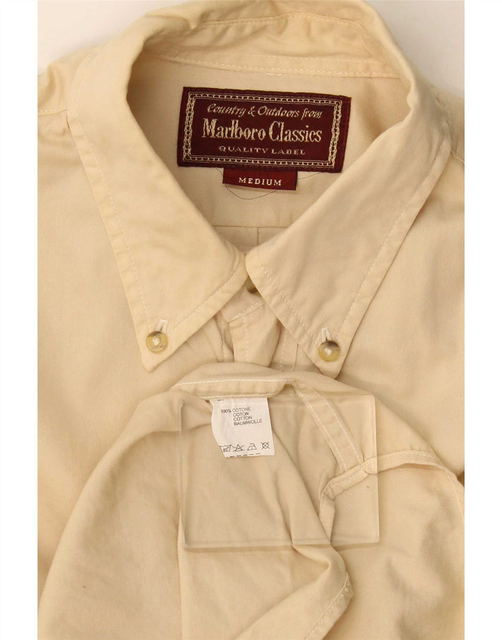 Marlboro Classics Mens Shirt Medium Beige Cotton