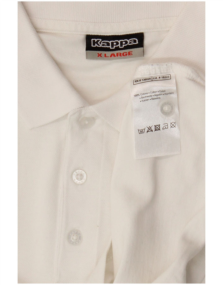 Kappa Mens Polo Shirt XL White Cotton