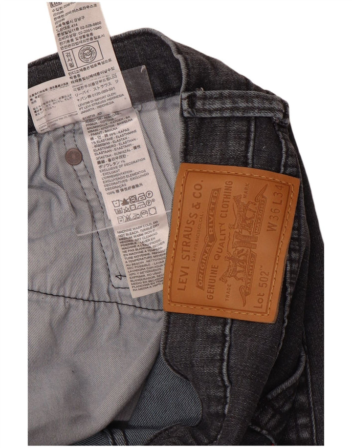 LEVI'S Mens 502 Tapered Jeans W36 L34 Grey Cotton