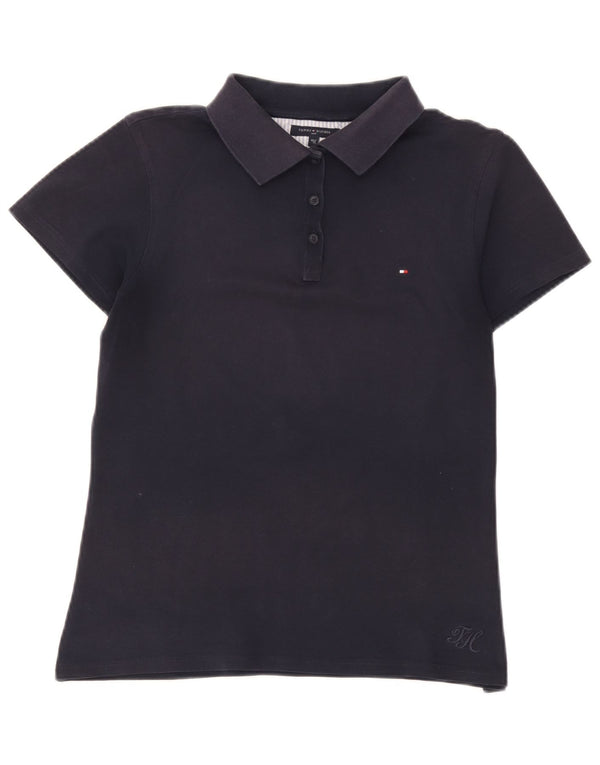 Tommy Hilfiger Womens Polo Shirt EU 40 Medium Navy Blue