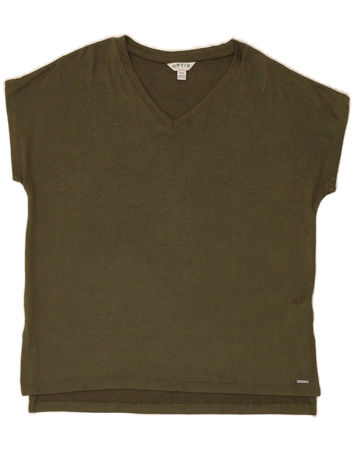 ORVIS Womens T-Shirt Top UK 14 Medium Green Polyester Vintage Orvis and Second-Hand Orvis from Messina Hembry 