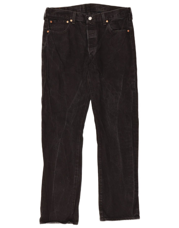 Levi's Mens 501 Straight Jeans W34 L32 Black Cotton