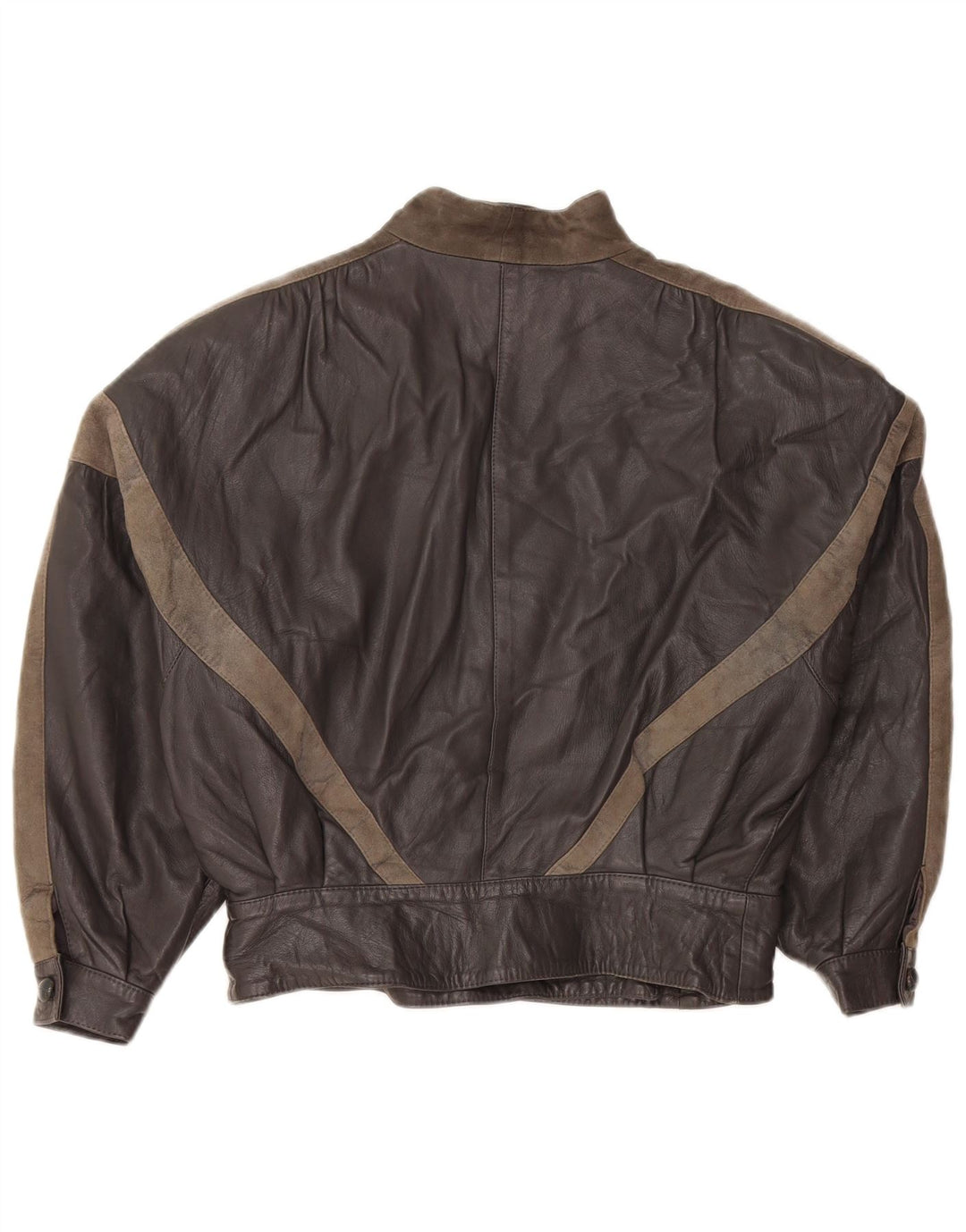 Lavorazione Artigiana Womens Jacket IT 44 Medium Grey Colourblock Leather