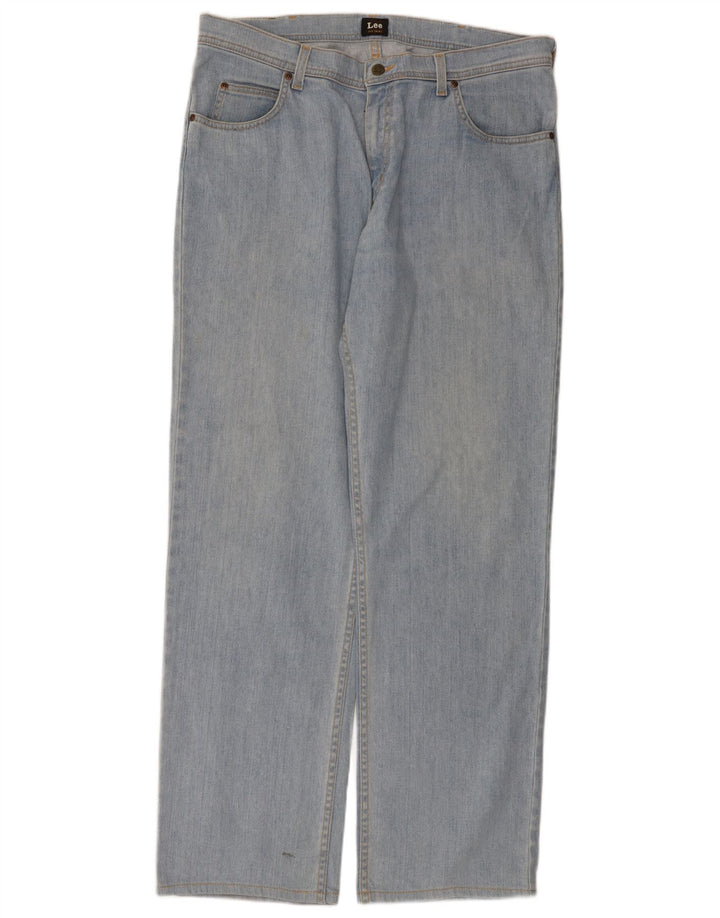 Lee Mens Brooklyn Straight Jeans W38 L34 Blue Cotton