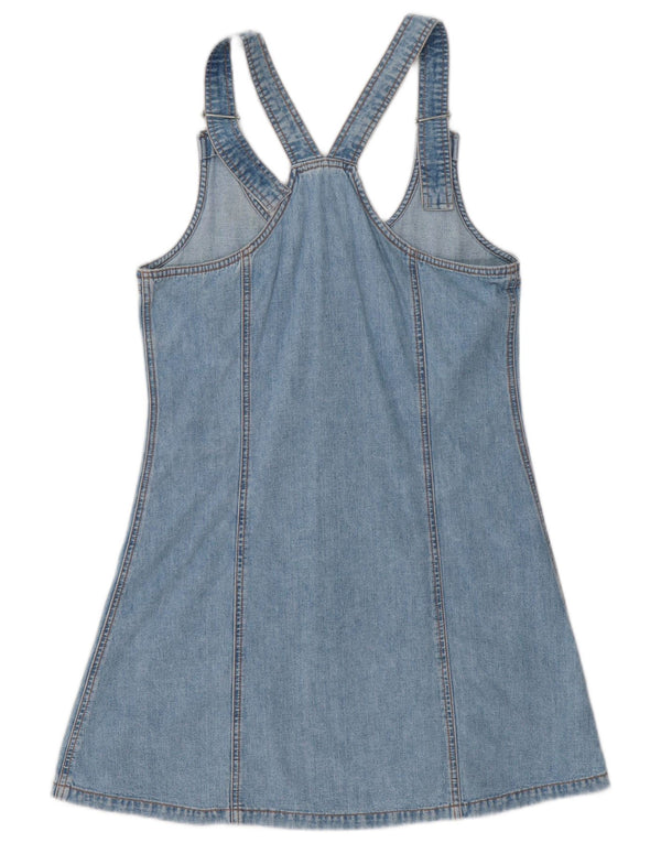 Vintage Womens Sleeveless Denim Dress UK 14 Medium Blue