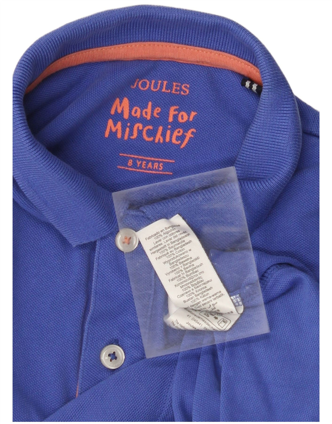 JOULES Boys Polo Shirt 7-8 Years Blue Cotton