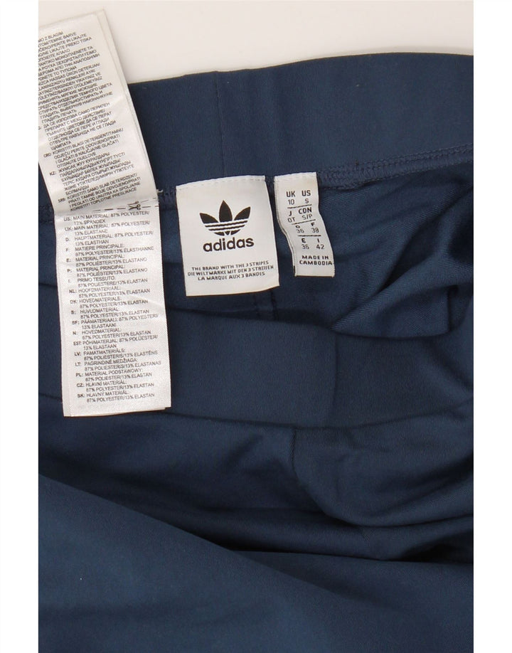 Adidas Womens Graphic Leggings UK 10 Small Navy Blue Polyester
