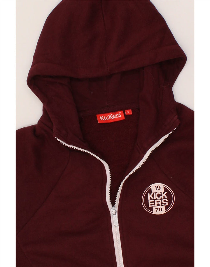 KICKERS Womens Zip Hoodie Sweater UK 10 Small Maroon Vintage Kickers and Second-Hand Kickers from Messina Hembry 