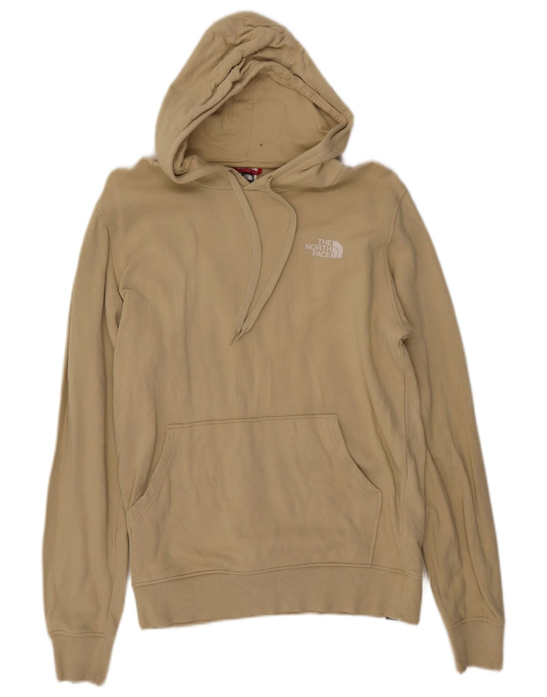THE NORTH FACE Mens Hoodie Jumper Small Beige Cotton