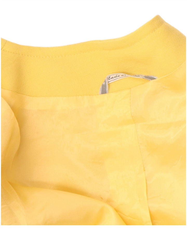 Vintage Womens 4 Button Blazer Jacket UK 16 Large Yellow