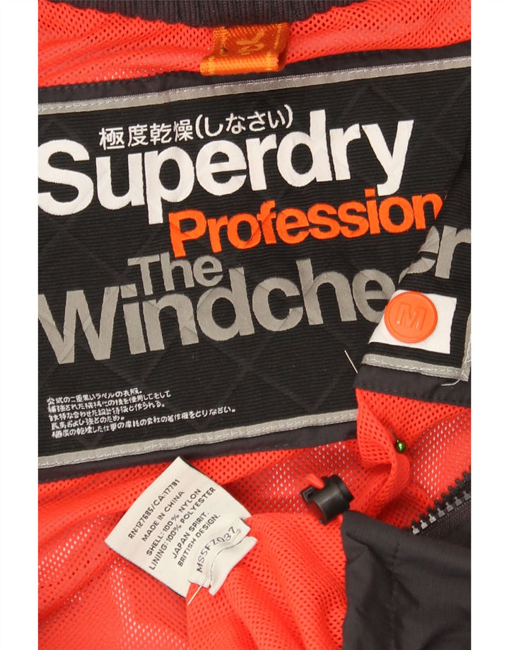 Superdry Womens The Windcheater Graphic Bomber Jacket UK 14 Medium Black
