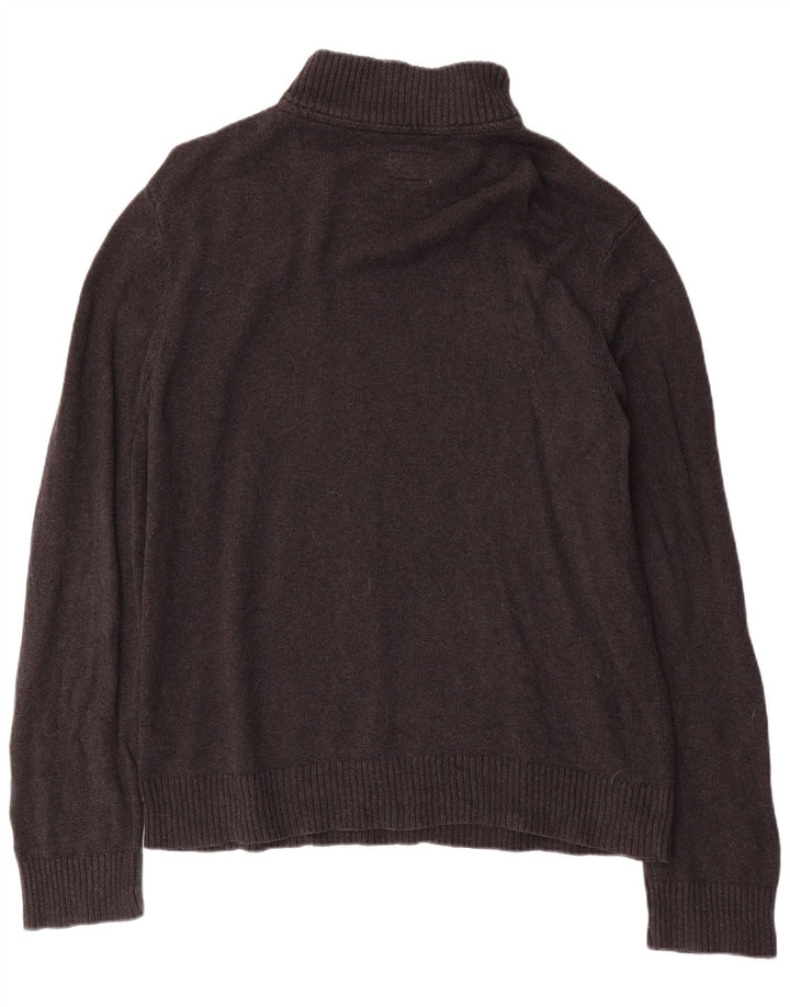 Fat Face Mens Zip Neck Jumper Sweater Large Grey Cotton