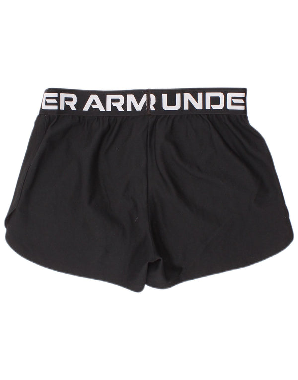 Under Armour Girls Heat Gear Graphic Sport Shorts 9-10 Years Medium Black