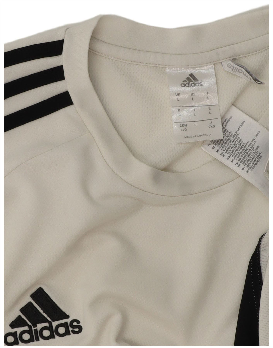 Adidas Mens Climalite T-Shirt Top Large White Colourblock Polyester