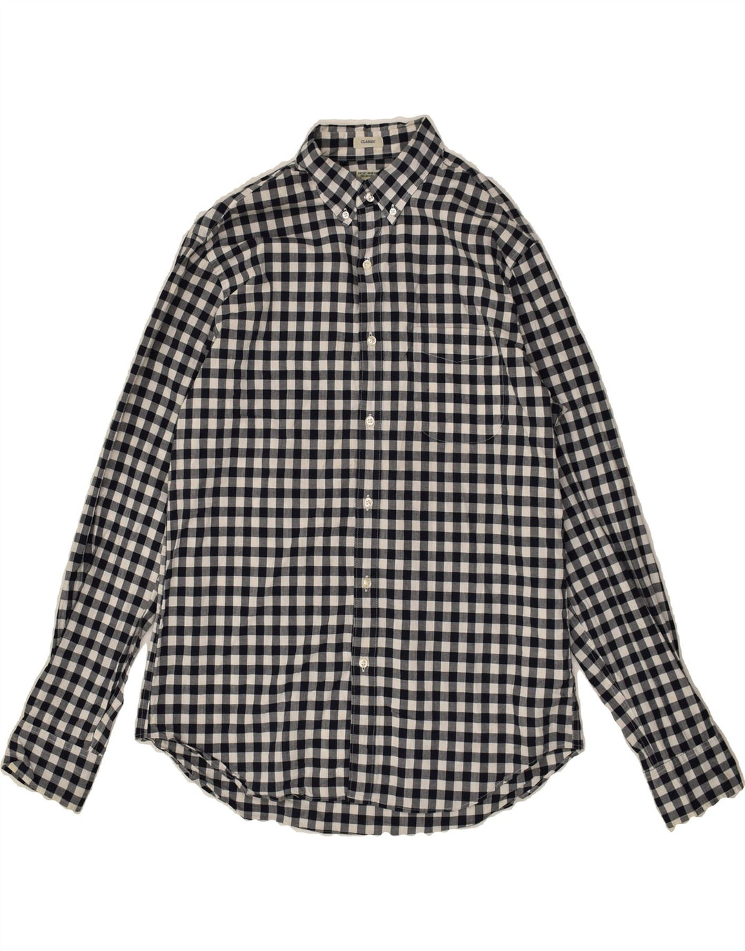 J. CREW Mens Classic Shirt Medium Black Gingham Cotton | Vintage J. Crew | Thrift | Second-Hand J. Crew | Used Clothing | Messina Hembry 