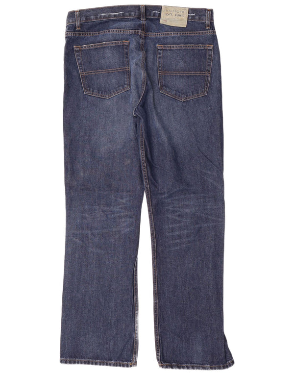 TOMMY HILFIGER Mens Bootcut Jeans W34 L32 Blue Cotton