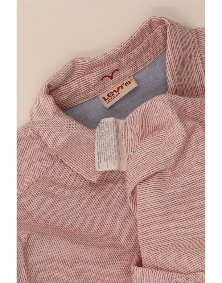 Levi's Mens Shirt Medium Red Pinstripe Cotton