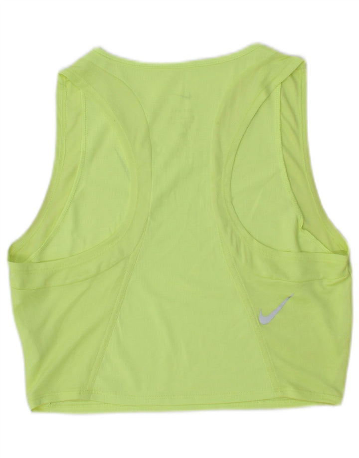 Nike Womens Dri Fit Crop Vest Top UK 12 Medium Green