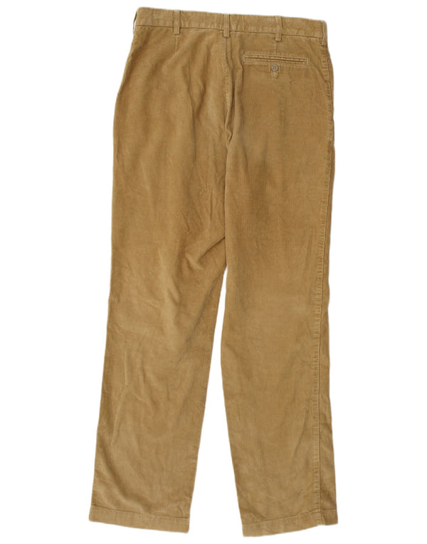 Marks & Spencer Mens Blue Harbour Straight Corduroy Trousers W34 L33 Beige