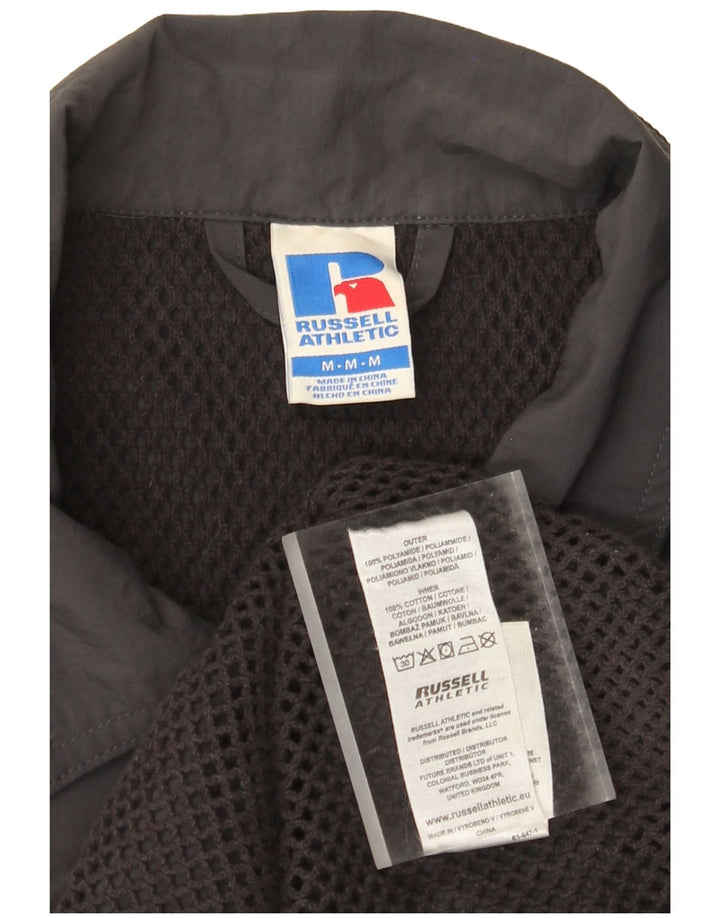 Russell Athletic Mens Graphic Bomber Jacket UK 38 Medium Grey Polyamide