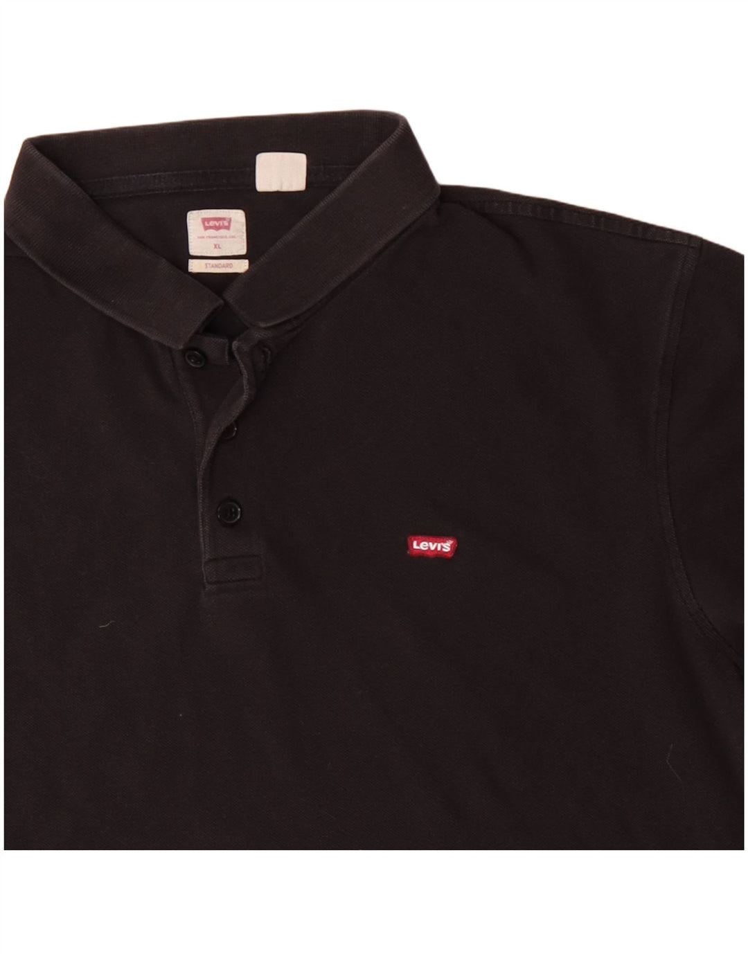 LEVI'S Mens Standard Fit Polo Shirt XL Black Cotton