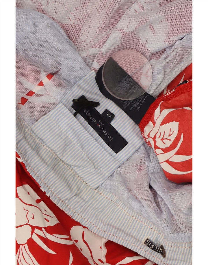 TOMMY HILFIGER Mens Swimming Shorts 2XL Red Floral Polyester