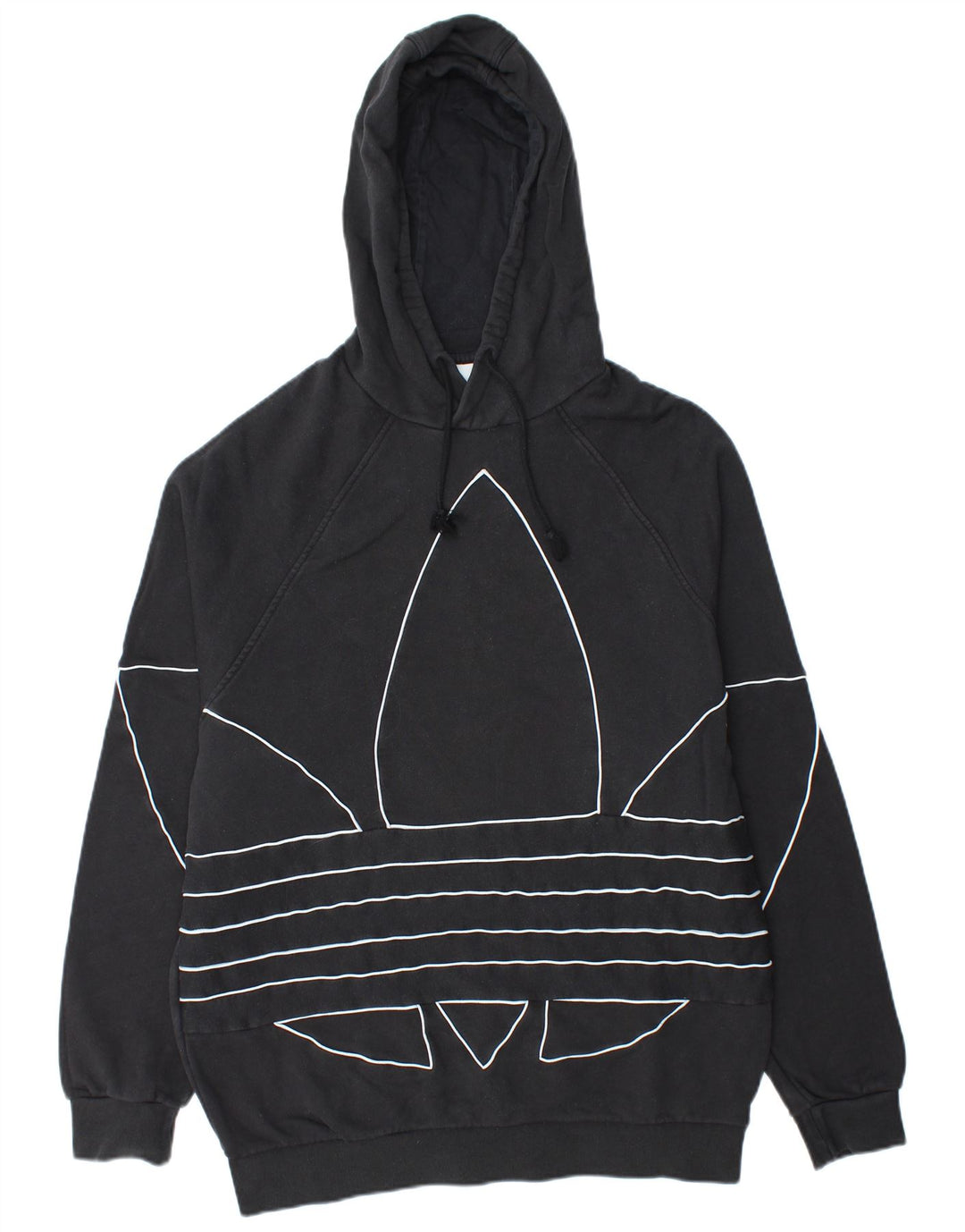 ADIDAS Mens Graphic Hoodie Jumper Large Black Cotton